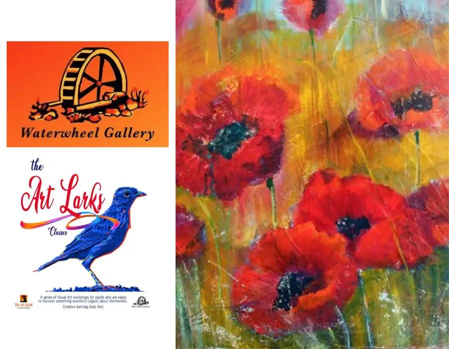 Waterwheel Gallery Art Larks Poppies